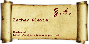Zachar Alexia névjegykártya